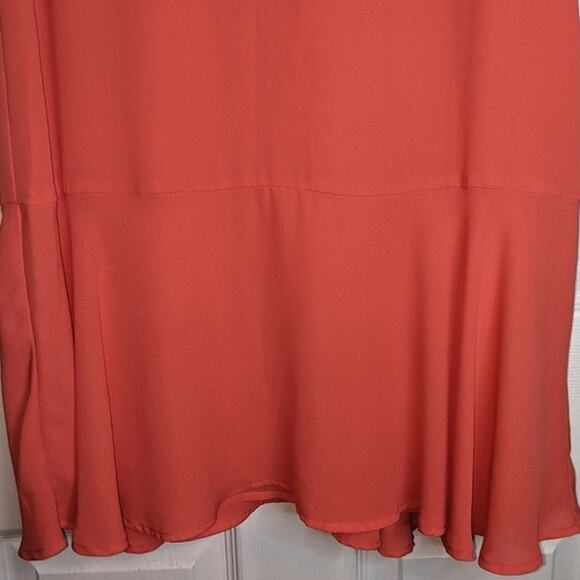 1 STATE On Point Poppy Petal Pink V Neck Flutter Cap Sleeves Drop Waist Dress S - Picture 9 of 12